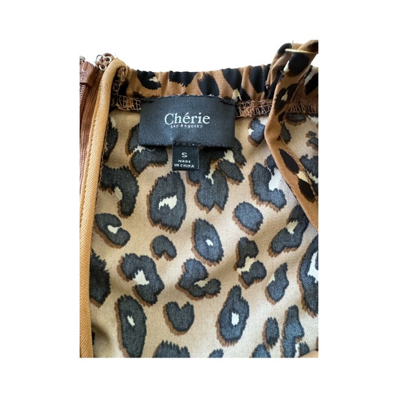 Cherie Los Angeles Leopard print spaghetti strap wide leg jumper size small - Picture 6 of 10